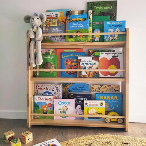 The Montessori wooden library for children