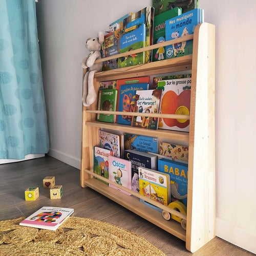 The Montessori wooden library for children