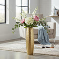 Hammered Metal Floor Vase Planter 24 Inch