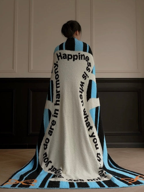 Ultra Soft Whimsical Cute Stripe Vase Throw Blanket - Warm Thick Playf