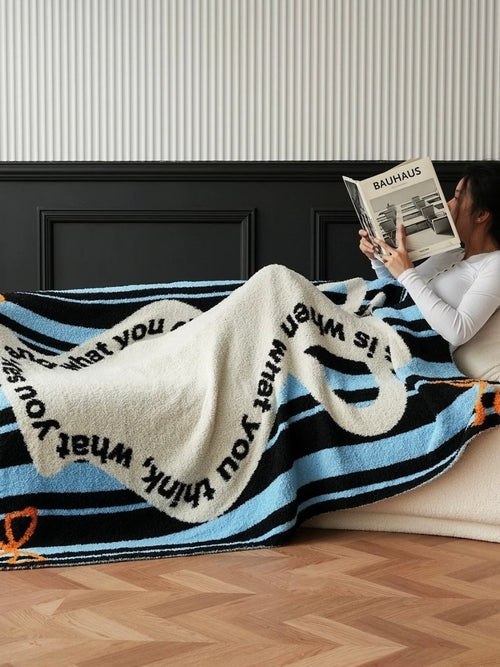 Ultra Soft Whimsical Cute Stripe Vase Throw Blanket - Warm Thick Playf