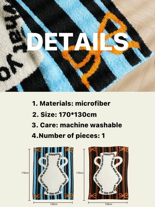 Ultra Soft Whimsical Cute Stripe Vase Throw Blanket - Warm Thick Playf