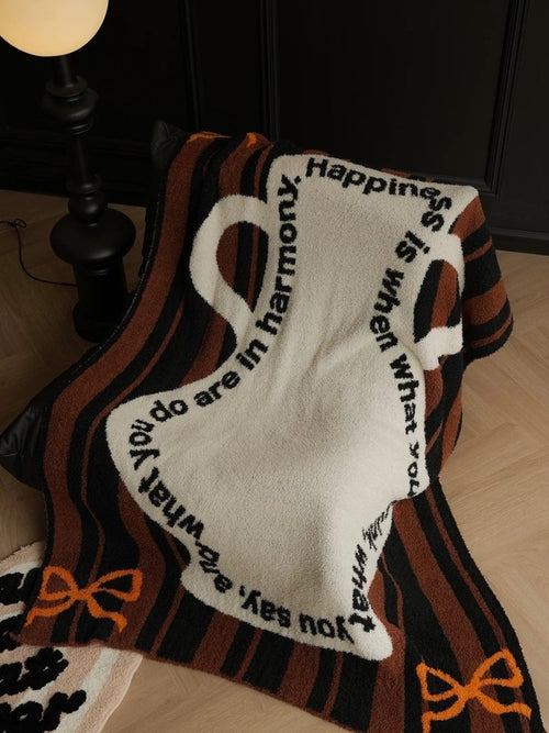 Ultra Soft Whimsical Cute Stripe Vase Throw Blanket - Warm Thick Playf